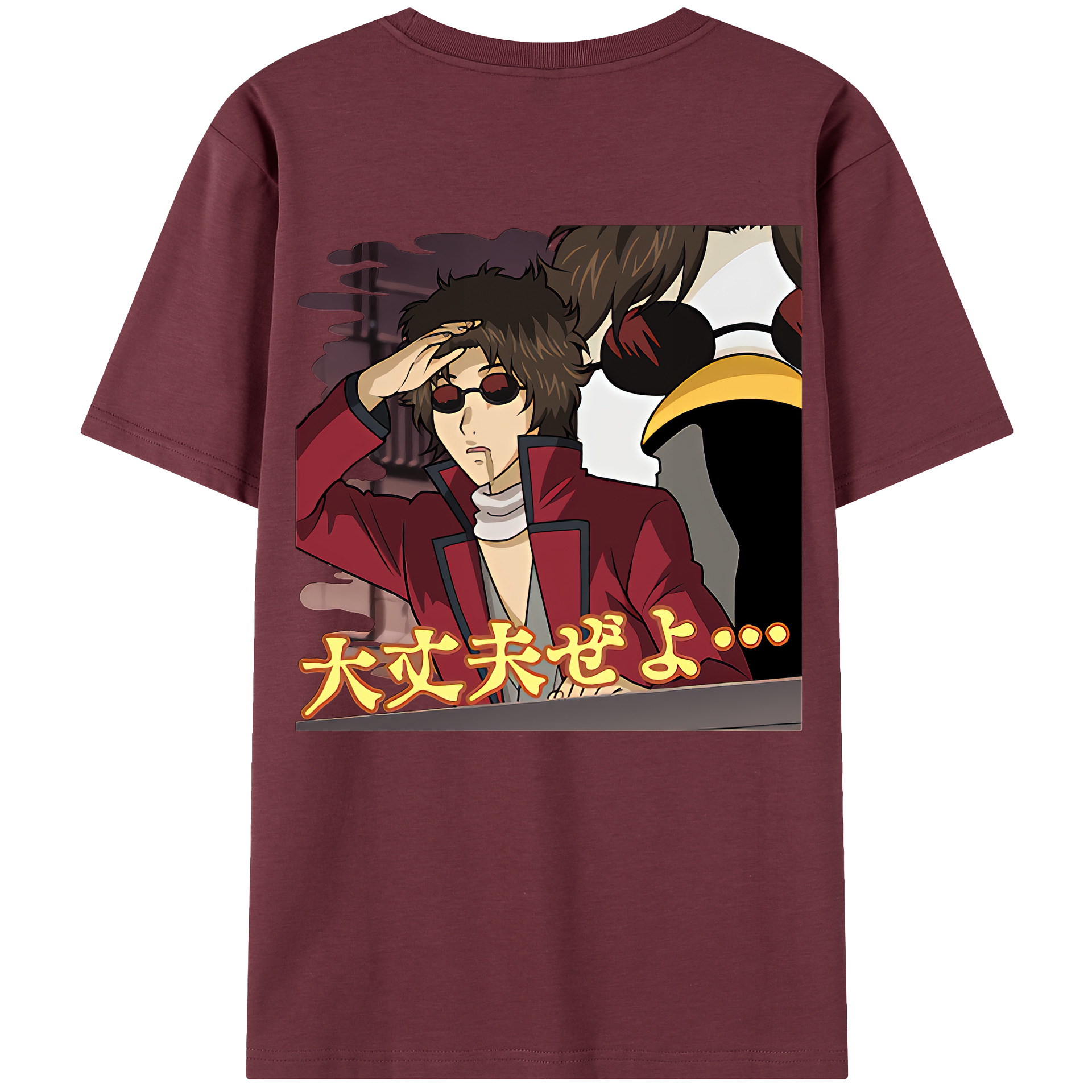 （画像用） ぎんたま 坂田銀時（さかたぎんとき） 神楽 志村新八（しむら しんぱち） GINTAMA Sakata Gintoki Kagura Shimura Shinpachi 綿100％半袖Tシャツ（背面プリント）